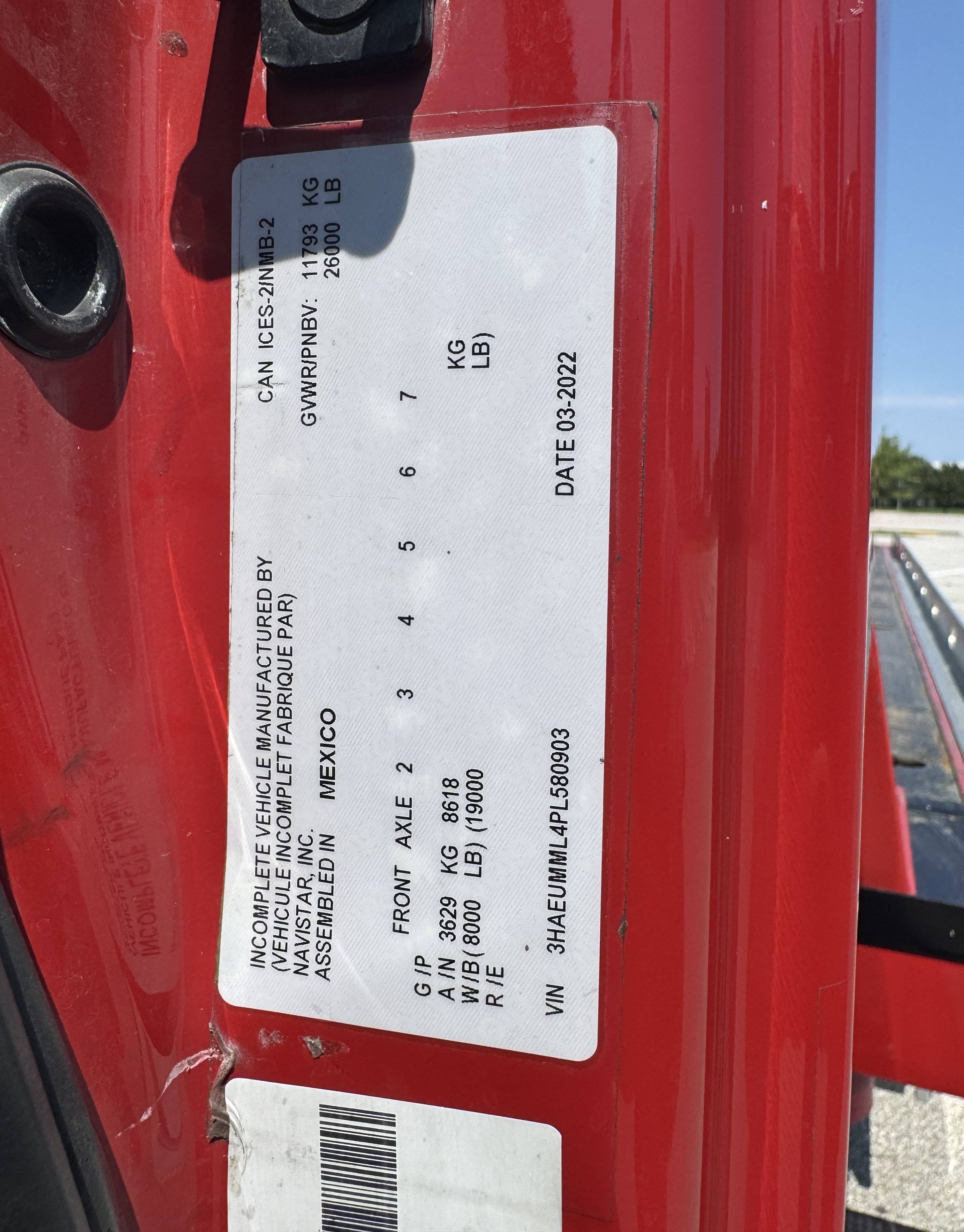 2023 International MV-X Red