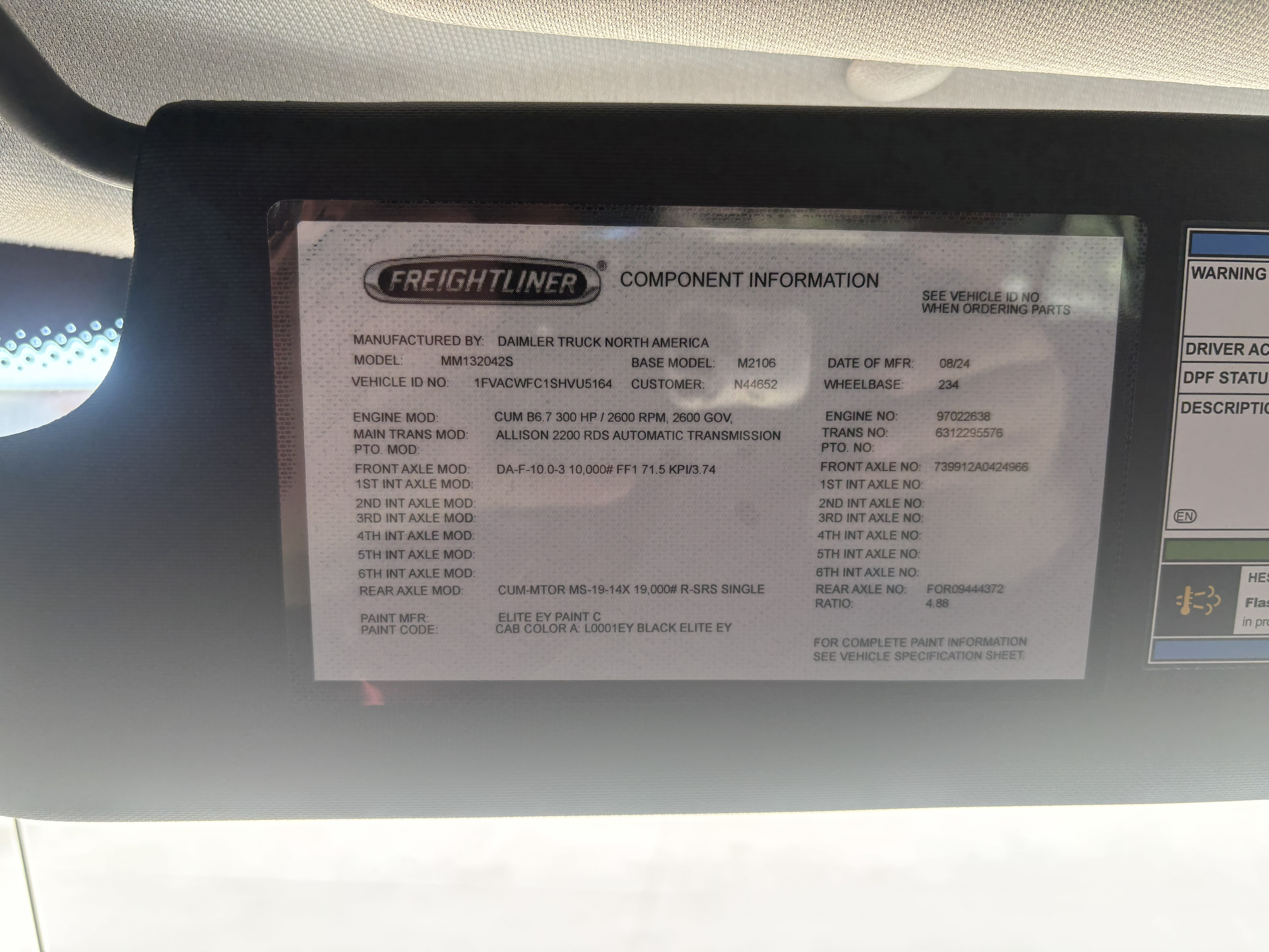2025 Freightliner M2 Extended Cab Black